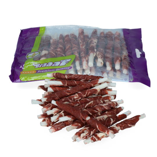 Braaaf sticks 12 cm gedreht mit Rind und Fisch