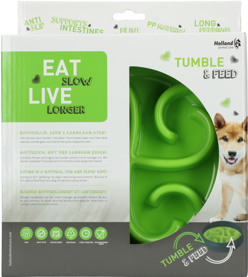 Eat Slow Live Longer Tumble Feeder Green