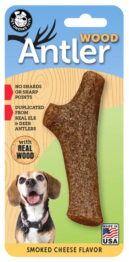 Pet Qwerks Wood Antler Smoked Cheese S 11 cm