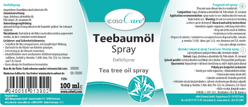 casaCare Teebaumöl Spray 1000ml