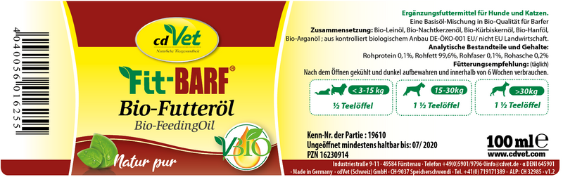 Fit-BARF Bio-Futteröl 500 ml