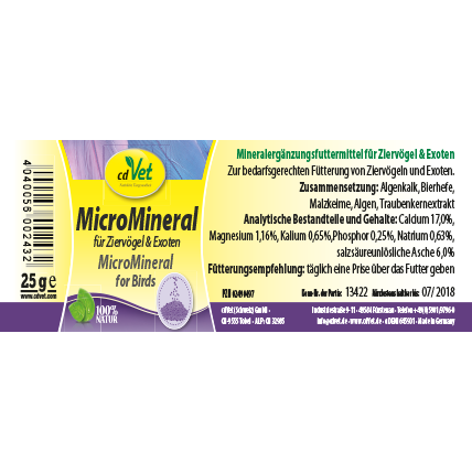 MicroMineral für Ziervögel & Exoten 25g