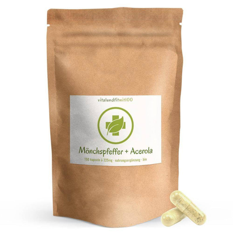 Natürlicher Bio Mönchspfeffer mit Bio Acerola 150 Kapseln a 225 mg