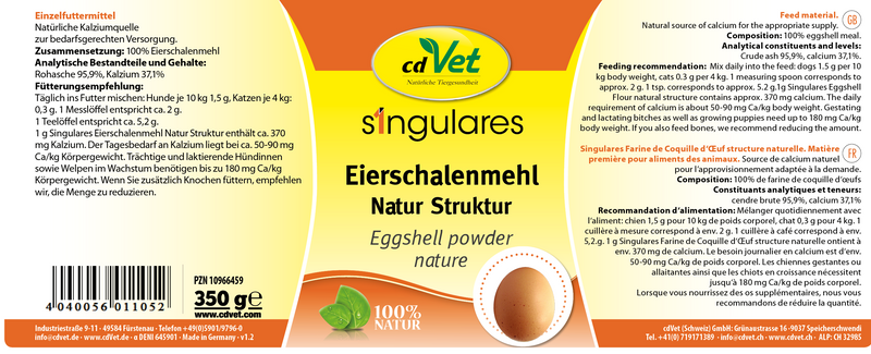 Singulares Eierschalenmehl Natur Struktur 10 kg