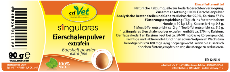 Singulares Eierschalenpulver extrafein 1 kg